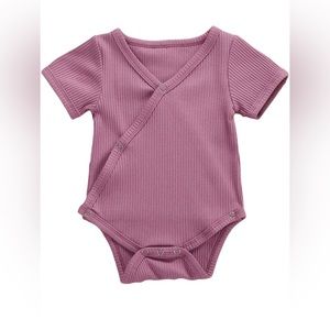 Ribbed Baby Kimono Snap Style Onesie